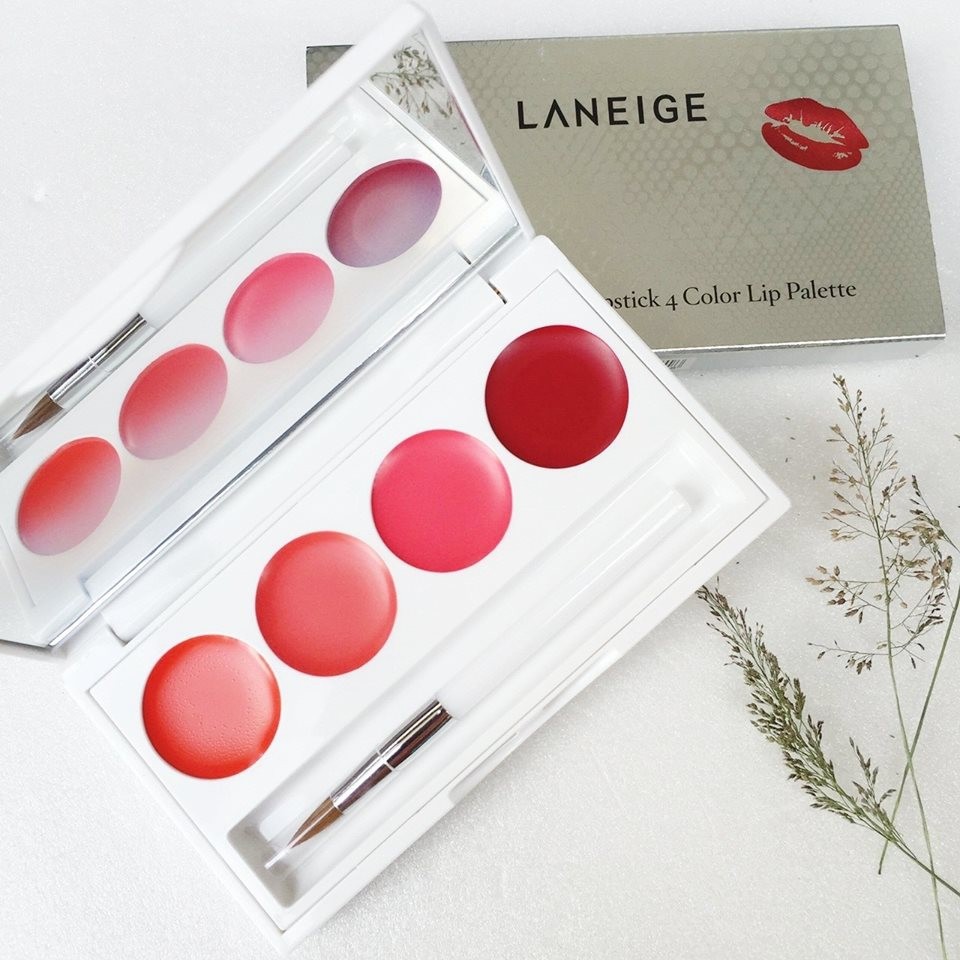 Laneige Serum Intense LipStick 4 Color Lip Palette ลิปสติกมีส่วนผสมของเซรั่ม ที่ให้การบำรุงริมฝีปากอีกด้วย ช่วยให้ร่องปากเต็มเรียบเนียนมี 