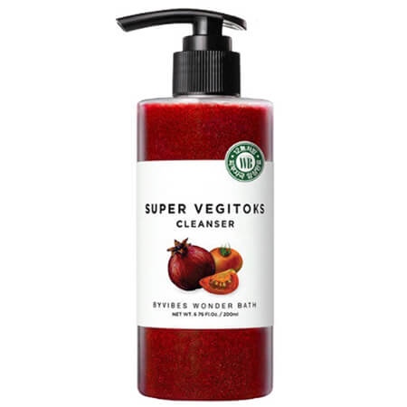 Wonder Bath Super Vegitoks Cleanser 300 ml. (Red) บับเบิ้ลคลีนเซอร์สุดฮิต !! สูตรใหม่!!  สีแดง - สารสกัดจากผักผลไม้สีแดง ช่วยฟื้นฟูผิวที่คล้ำเสีย ปรับผิวให้ขาวกระจ่างใสอย่างเป็นธรรมชาติ ปรับให้สีผิวสม่ำเสมอ เรียบเนียน ช่วยลดเลือนรอยสิว รอยดำ รอยแดง และจุดด่างดำต่างๆได้อย่างมีประสิทธิภาพ ผิวจะดูใสขึ้น ไบรท์ขึ้นอย่างชัดเจน